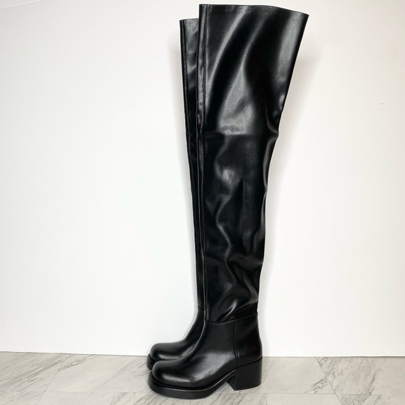 Jeffrey Campbell Reflect Ok Black Thigh High Boot 6 1/2 - Picture 1 of 16